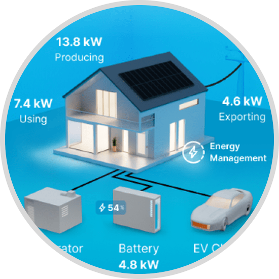 The Sunnova app shows how much solar energy you use store and send to the grid