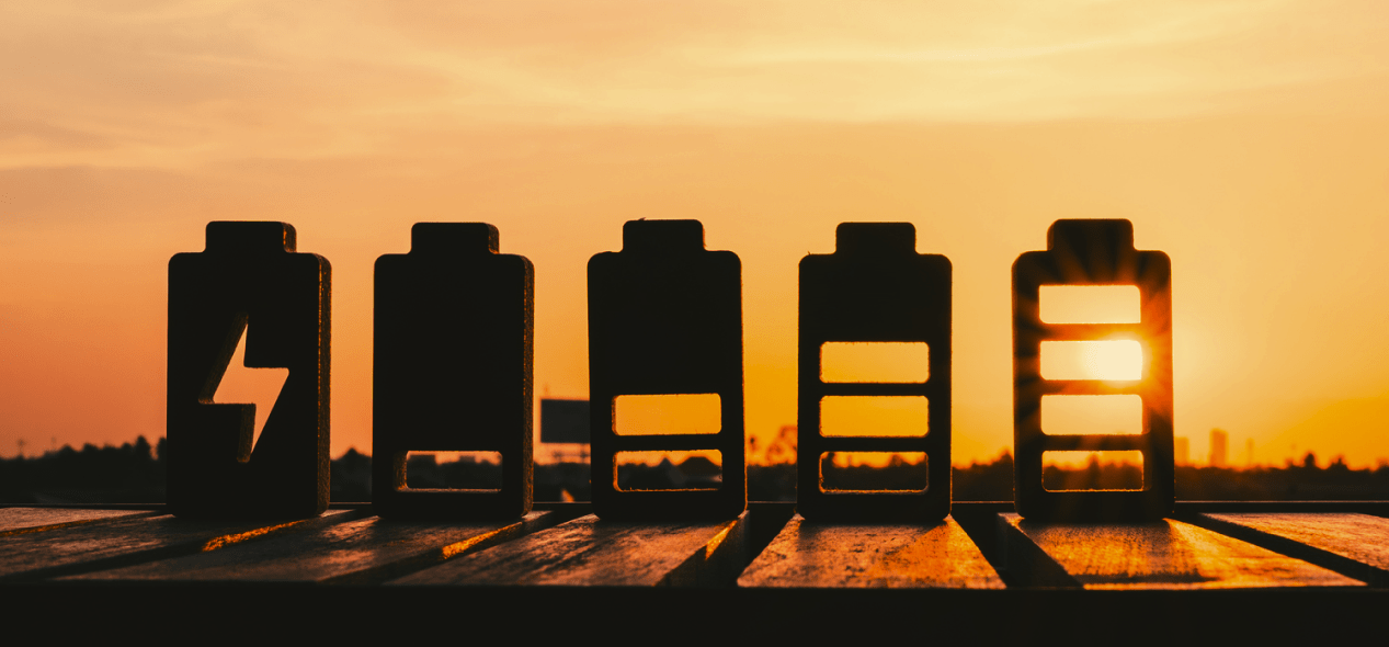 silhouette of batteries