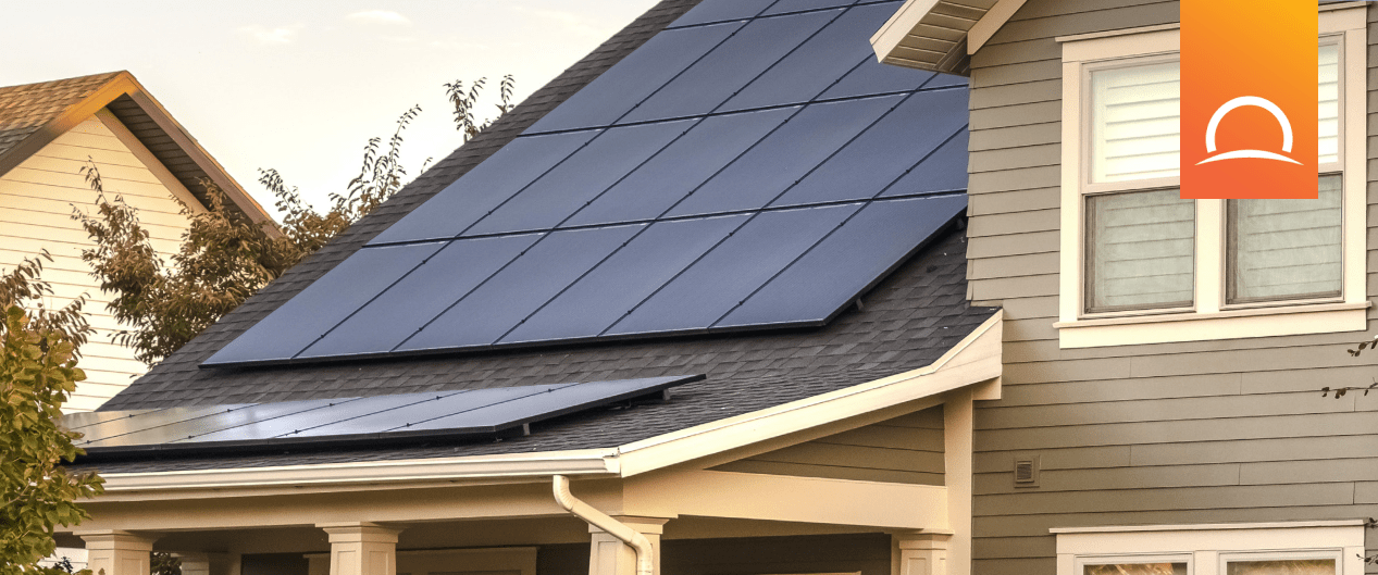 solar panels on top of house roof