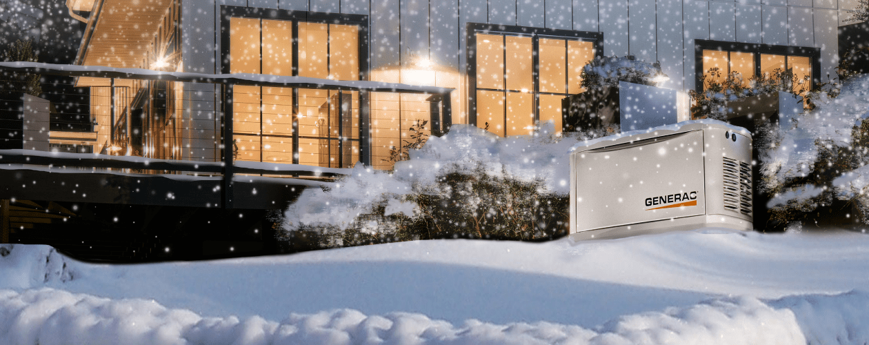 Home standby generators keeps homes cozy and warm during winter outages with natural gas or propane
