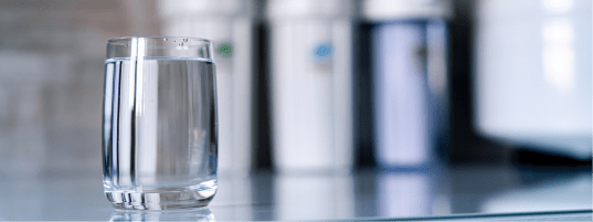 Glass of water on a table